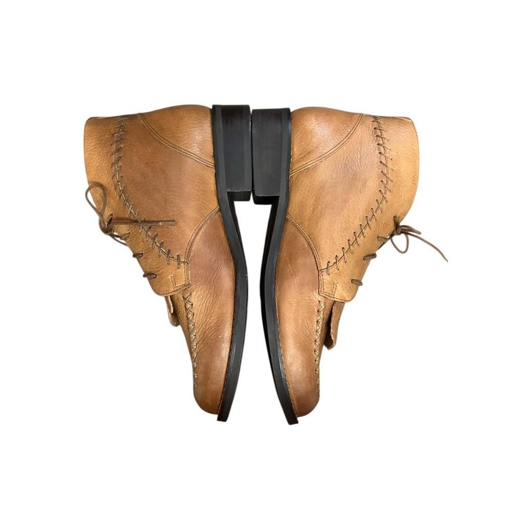 Ariat Leather Kiltie Festival Western Ankle Boots Made In Brazil Moc Toe‎ Tan 8 - Picture 5 of 16